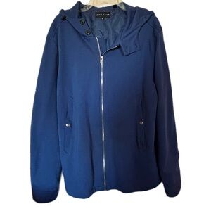 Five Four Mens XL Blue Hooded Jacket Full Zip Lightweight Casual Coat 48” Chest